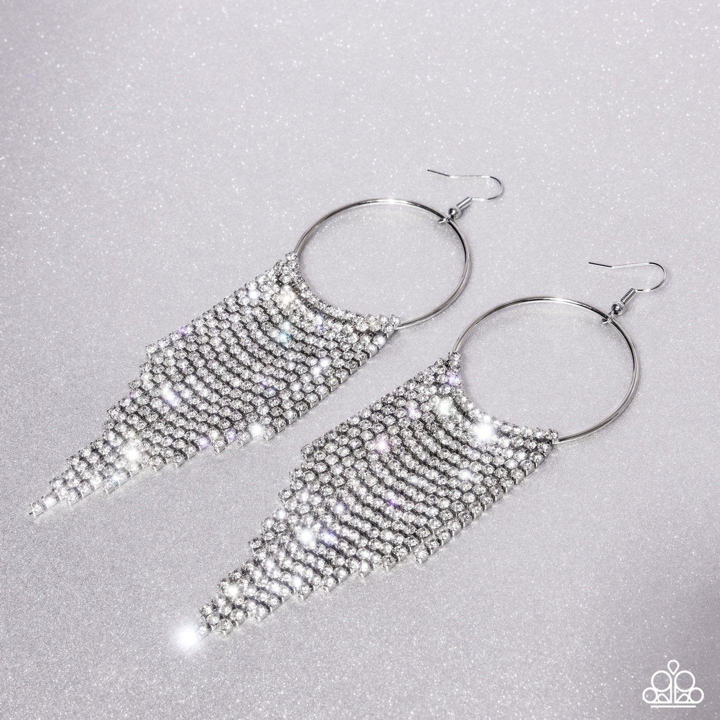 Streamlined Shimmer - White Earring