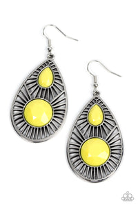 Paparazzi Prima Donna Diva - Yellow Earrings