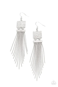 Dramatically Deco - White Earring