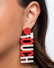 Load image into Gallery viewer, Touchdown Texture - Red Earrings
