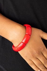 Peace Out - Red Wood Bracelet