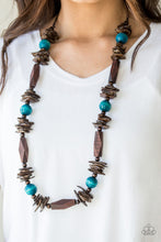 Load image into Gallery viewer, Cozumel Coast - Blue Wood Necklace
