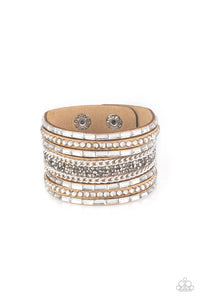 Rhinestone Rumble - Brown Bracelet