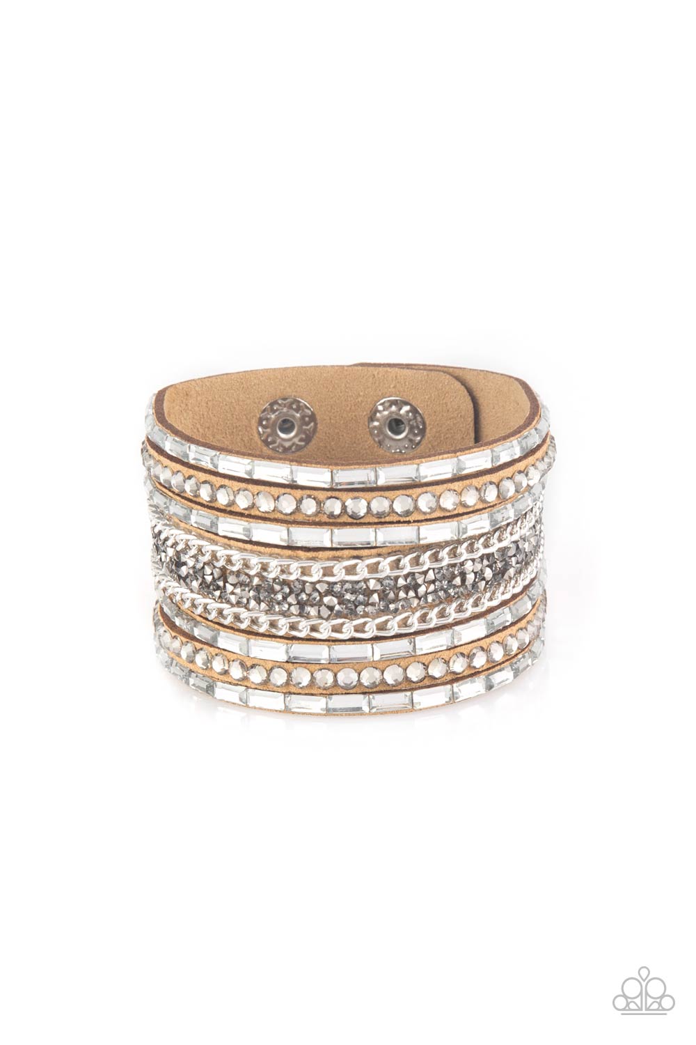 Rhinestone Rumble - Brown Bracelet