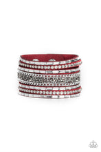 Load image into Gallery viewer, Rhinestone Rumble - Red Bracelet
