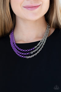 Turn Up The Volume - Purple Necklace