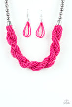 Load image into Gallery viewer, Savannah Surfin - Pink Seed Bead Necklace
