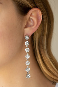 Dazzling Debonair - White Earring