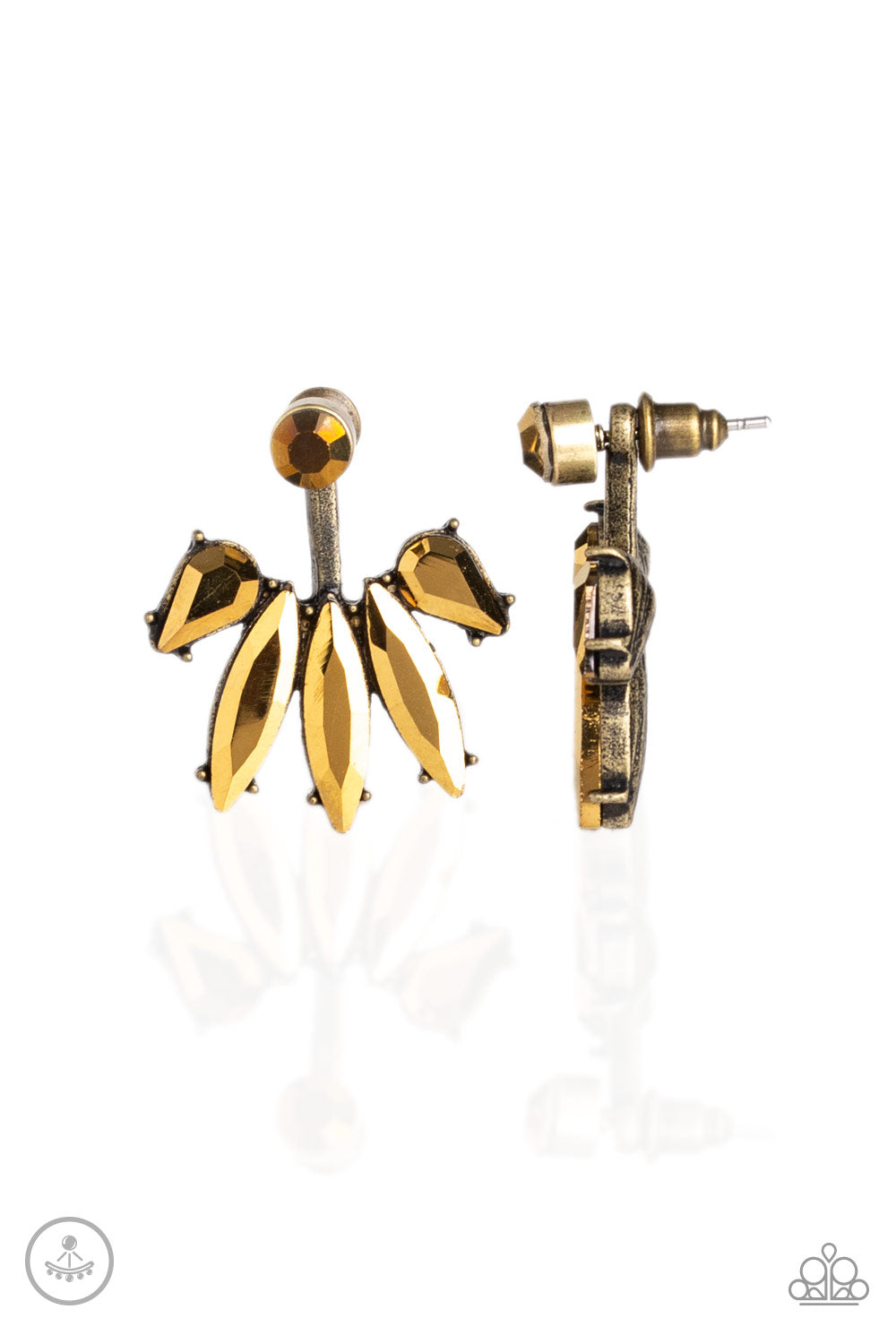 Stunningly Striking - Brass Earring