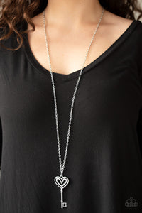 Unlock My Heart - Silver Long Necklace