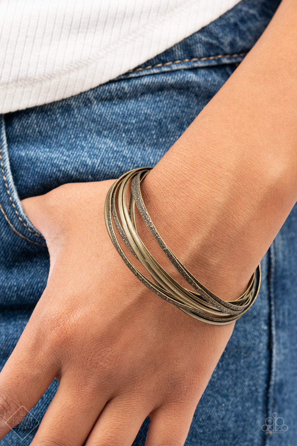 Suddenly Synced - Brass Bangle Bracelet