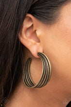 Load image into Gallery viewer, In Sync - Brass Hoop Earring
