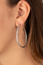 Load image into Gallery viewer, Rough It Up - Silver Hoop Earring
