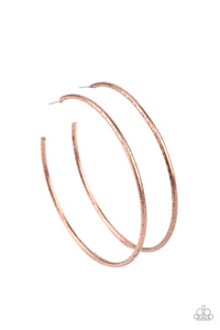 Rustic Roundabout - Copper Hoop Earring