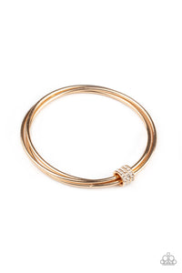 Roll Out The Rhinestones  - Gold Bangle Bracelet