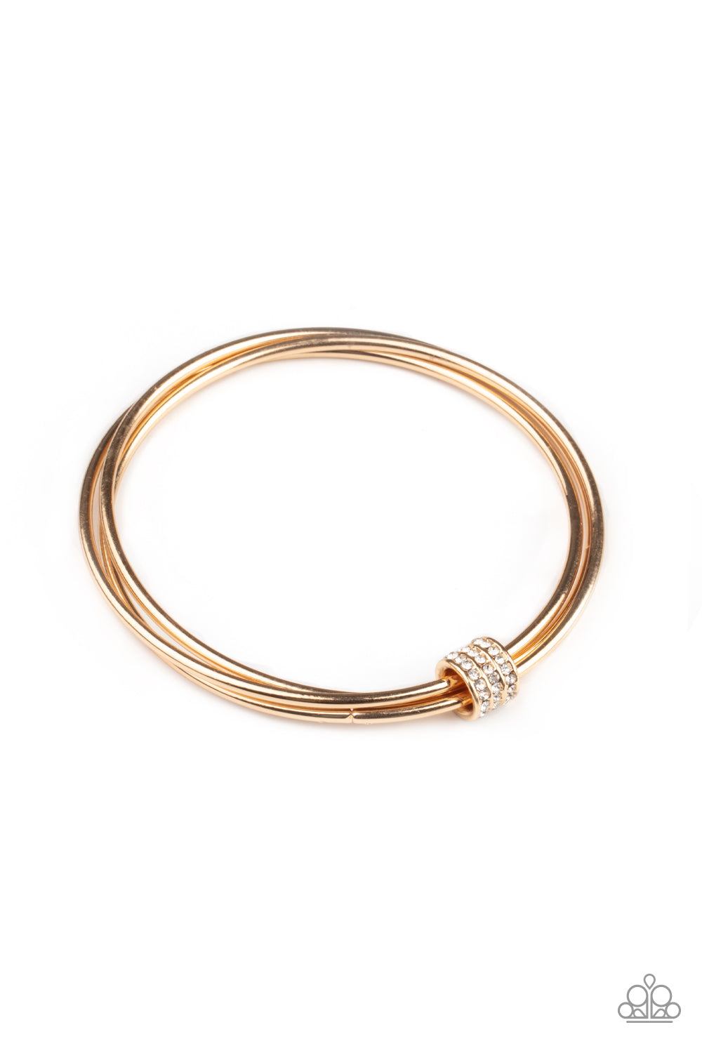 Roll Out The Rhinestones  - Gold Bangle Bracelet