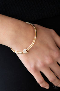 Roll Out The Rhinestones  - Gold Bangle Bracelet