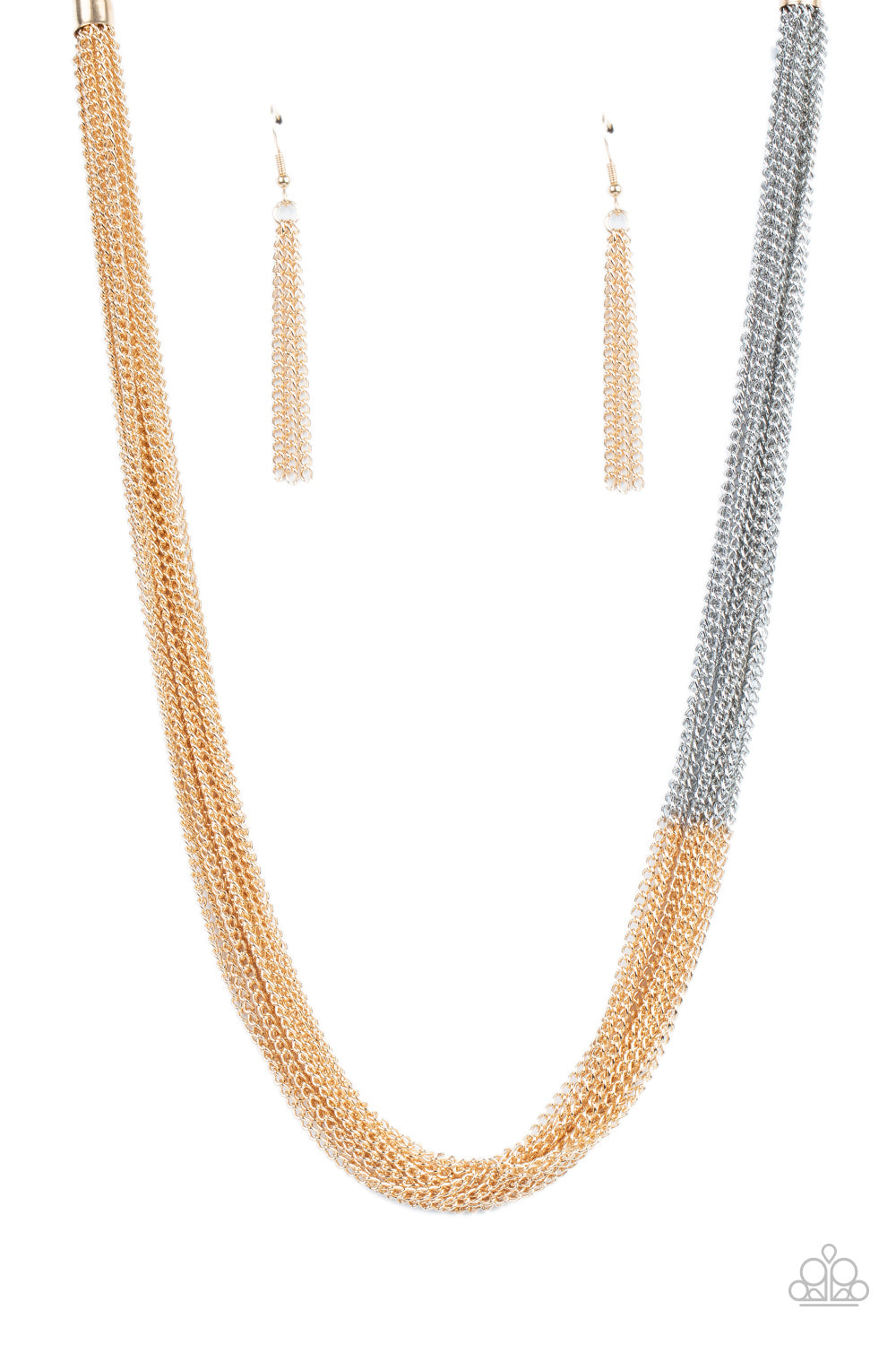 Metallic Merger - Gold Silver Necklace