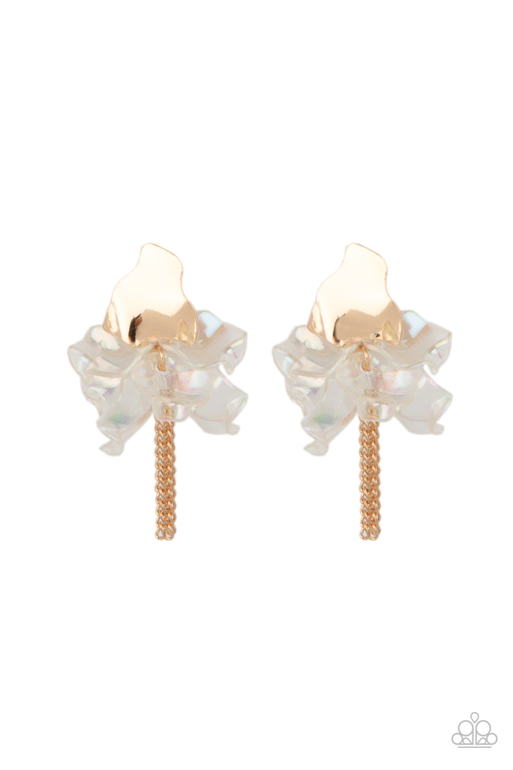 Harmonically Holographic - Gold Earring