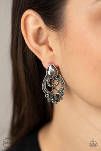 Glamour Gauntlet - Silver Clip On Earring