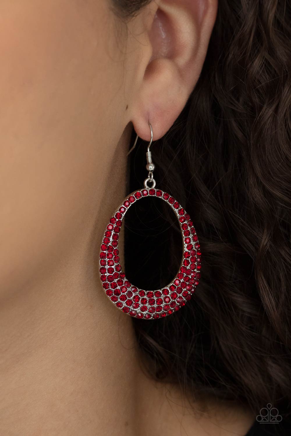 Life GLOWS On - Red Rhinestone Earring