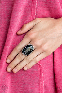 Glittery With Envy - Black Ring