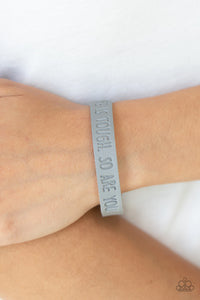 Life is Tough - Silver Wrap Bracelet