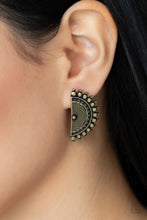 Load image into Gallery viewer, Fiercely Fanned Out - Brass Earring
