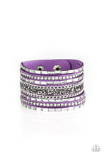 Load image into Gallery viewer, Rhinestone Rumble - Purple Bracelet
