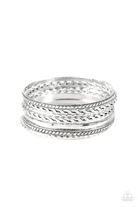 Rattle and Roll - Silver Bangle Bracelet