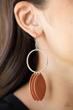 Load image into Gallery viewer, Leafy Laguna - Brown Earring
