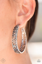 Load image into Gallery viewer, Garden for Two - Silver Hoop Earring
