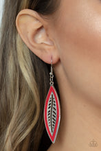 Load image into Gallery viewer, Leather Lagoon - Red Earring
