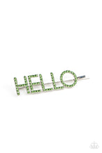 Load image into Gallery viewer, Hello There - Green Hair Clip
