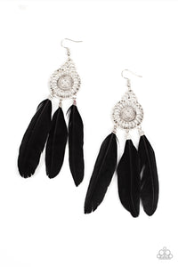 Pretty in PLUMES - Black Earring