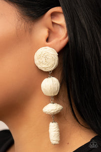 Twine Tango - White Earring