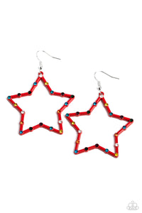 Confetti Craze - Red Earring