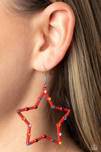 Confetti Craze - Red Earring