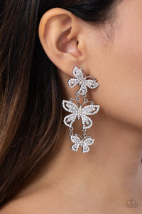 Fluttering Finale - White Earring